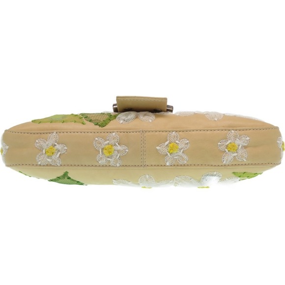 Fendi Mamma Bucket Shoulder Bag Nappa Flower Embroidery Yellow - Picture 5 of 10